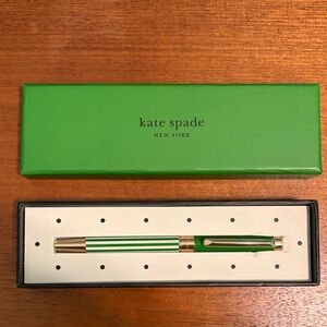 Kate Spade Gold and Green Striped Pen